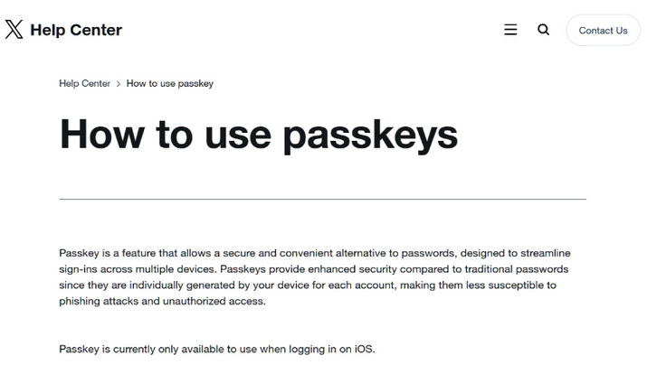 七叉镇苹果维修店铺分享iOS用户如何通过通行密钥(Passkey)登录 